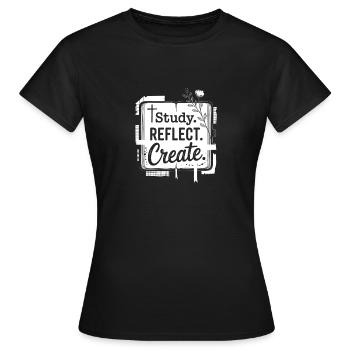 Étudier Réfléchir Créer - T-shirt Femme - noir - Devant - AI Model Female 172 dark (172cm)