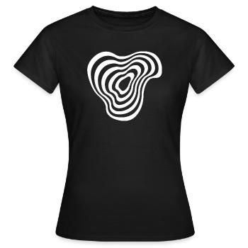 Concentric Lines Ripple - Women's T-Shirt - black - Front - AI Model Female 172 dark (172cm)