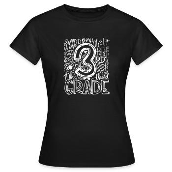 Art de mots griffonnés en troisième année - T-shirt Femme - noir - Devant - AI Model Female 172 dark (172cm)
