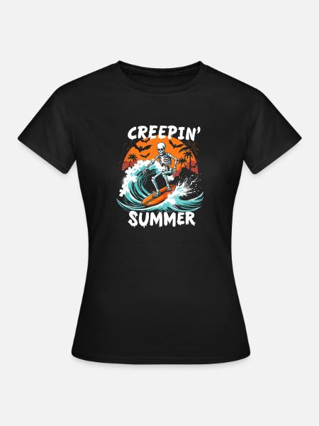 Creepin Summer Summerween Halloween - Frauen T-Shirt - Schwarz
