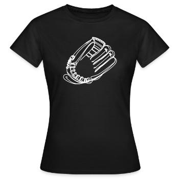 Baseball Handschuh Skizze - Frauen T-Shirt - Schwarz - Vorne - AI Model Female 172 dark (172cm)