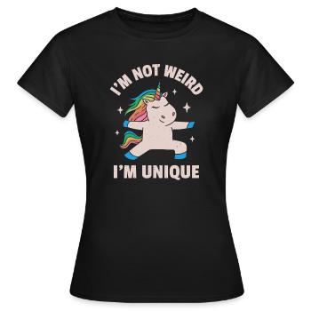 Je ne suis pas bizarre, je suis unique - T-shirt Femme - noir - Devant - AI Model Female 172 dark (172cm)
