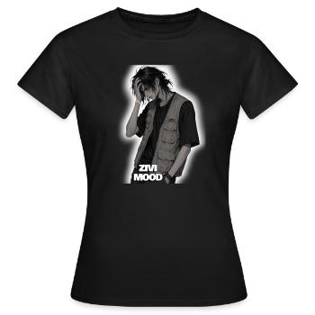 ZIVI Mood Streetwear Weste - Frauen T-Shirt - Schwarz - Vorne - AI Model Female 172 dark (172cm)