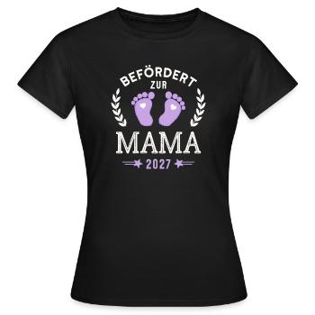 Befördert zur Mama 2027 Werdende Mama - Frauen T-Shirt - Schwarz - Vorne - AI Model Female 172 dark (172cm)