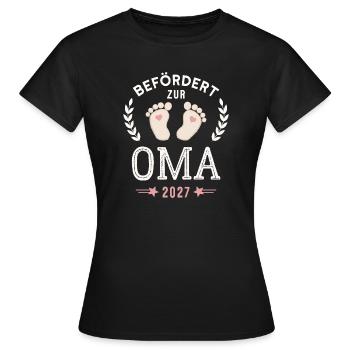 Befördert zur Oma 2027 Neue Großmutter - Frauen T-Shirt - Schwarz - Vorne - AI Model Female 172 dark (172cm)