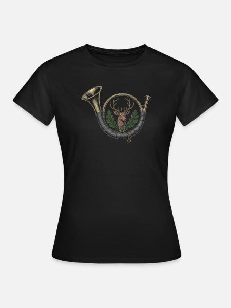 Jagdhorn - Frauen T-Shirt - Schwarz