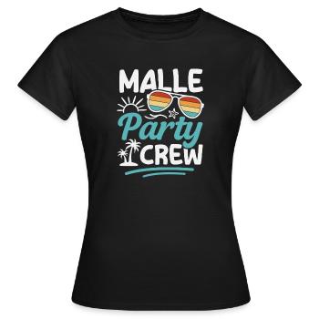 Malle Party Crew Mallorca Urlaub Gruppen - Frauen T-Shirt - Schwarz - Vorne - AI Model Female 172 dark (172cm)