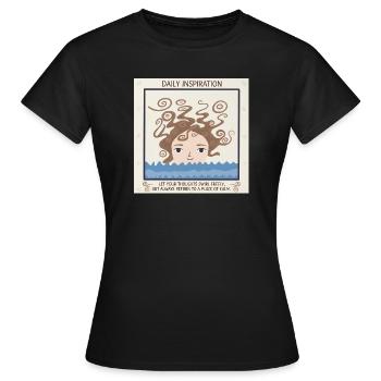 Mer de Tranquillité et de Pensées - T-shirt Femme - noir - Devant - AI Model Female 172 dark (172cm)