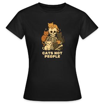 Katzen-nicht-Menschen-Skelett - Frauen T-Shirt - Schwarz - Vorne - AI Model Female 172 dark (172cm)