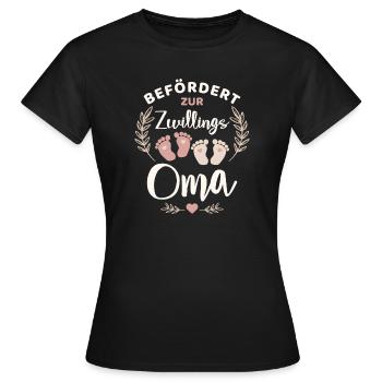 Befördert zur Zwillingsoma Oma von Zwillingen - Frauen T-Shirt - Schwarz - Vorne - AI Model Female 172 dark (172cm)