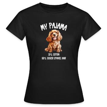 Cocker Spaniel Pajama Hair - Women's T-Shirt - black - Front - AI Model Female 172 dark (172cm)