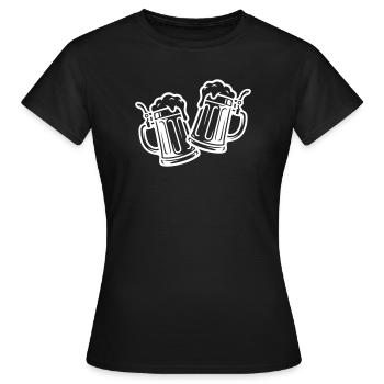 Icône de la bière qui encourage - T-shirt Femme - noir - Devant - AI Model Female 172 dark (172cm)