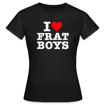 J’aime les garçons de fraternité - T-shirt Femme - noir - Devant - AI Model Female 172 dark (172cm)