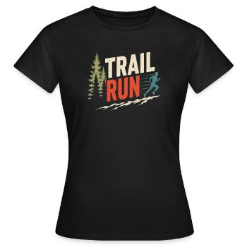Course sur sentier - T-shirt Femme - noir - Devant - AI Model Female 172 dark (172cm)