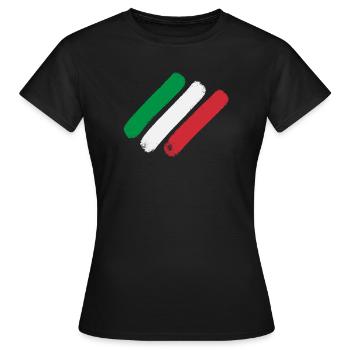 Itallienflagge - Streifen - Frauen T-Shirt - Schwarz - Vorne - AI Model Female 172 dark (172cm)
