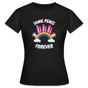 Same Penis Forever Bride - Frauen T-Shirt - Schwarz - Vorne - AI Model Female 172 dark (172cm)