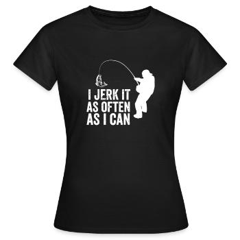 JE LE BRANLE AUSSI SOUVENT QUE JE PEUX - T-shirt Femme - noir - Devant - AI Model Female 172 dark (172cm)