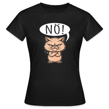 Something like nope - cat says no - Women's T-Shirt - black - Front - AI Model Female 172 dark (172cm)