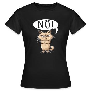 Euh, non, sarcasme & drôle de café au thé pour chat - T-shirt Femme - noir - Devant - AI Model Female 172 dark (172cm)