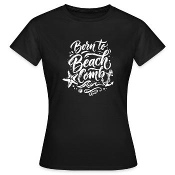 Né à Beach Comb - T-shirt Femme - noir - Devant - AI Model Female 172 dark (172cm)