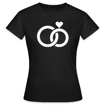 Hochzeit, Verlobung, Hochzeitsfeier - Frauen T-Shirt - Schwarz - Vorne - AI Model Female 172 dark (172cm)