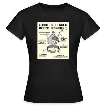 Aluhut Modell Bau - Frauen T-Shirt - Schwarz - Vorne - AI Model Female 172 dark (172cm)