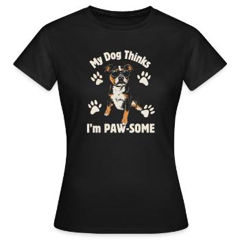 Le chien pense que je suis un peu louche - T-shirt Femme - noir - Devant - AI Model Female 172 dark (172cm)