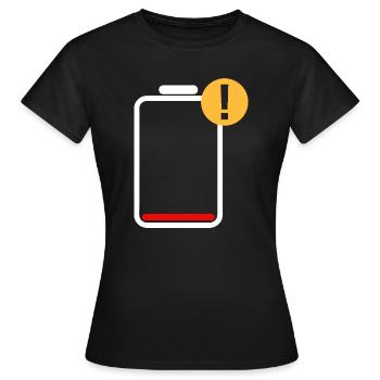 Low Battery  - Women's T-Shirt - black - Front - AI Model Female 172 dark (172cm)