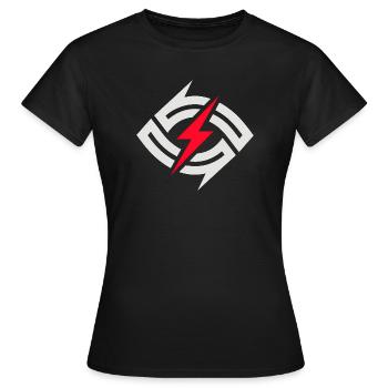 Kreisblitz Kontrast - Frauen T-Shirt - Schwarz - Vorne - AI Model Female 172 dark (172cm)