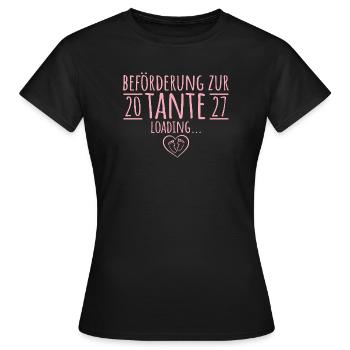 Beförderung zur Tante 2027 – Schwangerschaft - Frauen T-Shirt - Schwarz - Vorne - AI Model Female 172 dark (172cm)