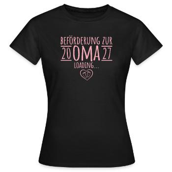 Beförderung zur Oma 2027 – Schwangerschaft - Frauen T-Shirt - Schwarz - Vorne - AI Model Female 172 dark (172cm)