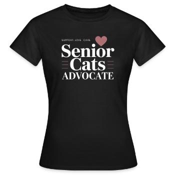Senior Cats Advocate - Women's T-Shirt - black - Front - AI Model Female 172 dark (172cm)