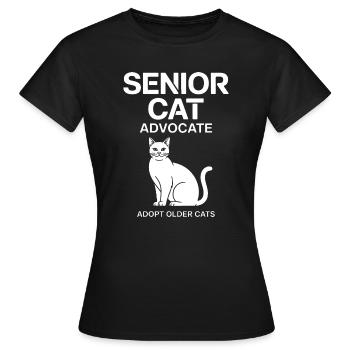 Senior Cat Advocate - Women's T-Shirt - black - Front - AI Model Female 172 dark (172cm)
