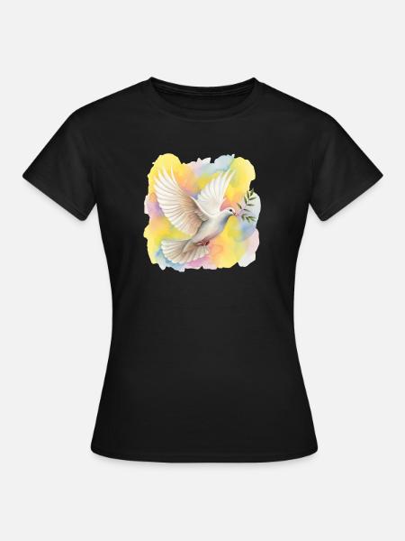 Friedenstaube - Frauen T-Shirt - Schwarz
