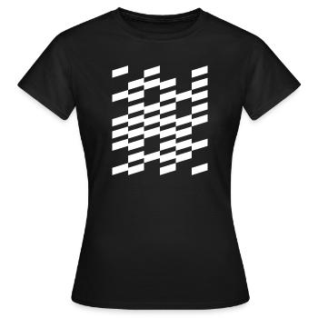 Diagonal kariertes geometrisches Design - Frauen T-Shirt - Schwarz - Vorne - AI Model Female 172 dark (172cm)
