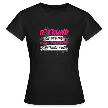 If found on ground Schlammlauf Mud Run Muddy Race - Women's T-Shirt - black - Front - AI Model Female 172 dark (172cm)