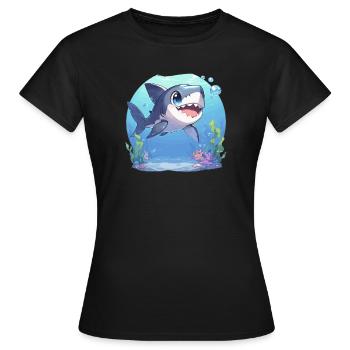 Haie Hai - Frauen T-Shirt - Schwarz - Vorne - AI Model Female 172 dark (172cm)