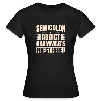 Point-virgule Fin Rebelle Point-virgule - T-shirt Femme - noir - Devant - AI Model Female 172 dark (172cm)
