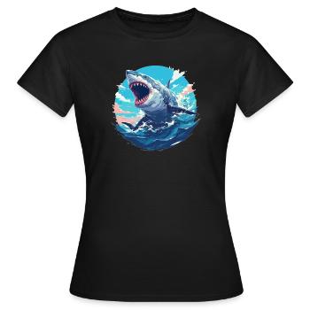 Haie Hai - Frauen T-Shirt - Schwarz - Vorne - AI Model Female 172 dark (172cm)