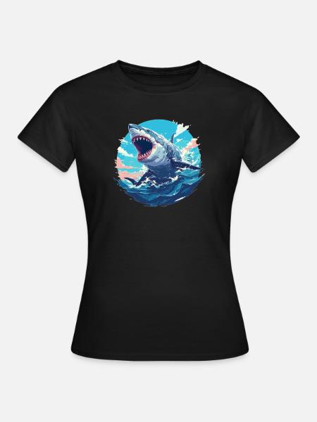 Haie Hai - Frauen T-Shirt - Schwarz