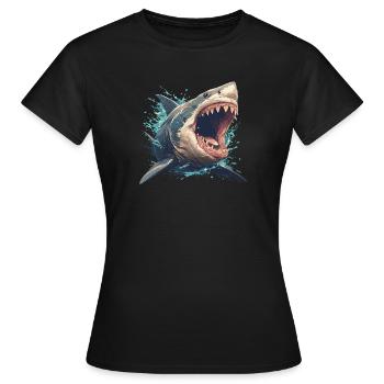 Haie Hai - Frauen T-Shirt - Schwarz - Vorne - AI Model Female 172 dark (172cm)