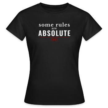 Einige Regeln sind absolut – Protokollkultur - Frauen T-Shirt - Schwarz - Vorne - AI Model Female 172 dark (172cm)
