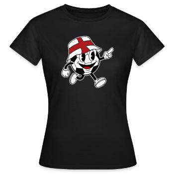 England Football Fan Retro Comic Mascot - Women's T-Shirt - black - Front - AI Model Female 172 dark (172cm)