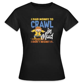 Mädchen Auf Matschigem Hindernislauf - Frauen T-Shirt - Schwarz - Vorne - AI Model Female 172 dark (172cm)