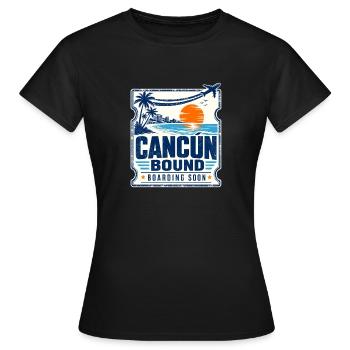 Strandurlaubsgeschenke, bald Boarding Richtung Cancun - Frauen T-Shirt - Schwarz - Vorne - AI Model Female 172 dark (172cm)