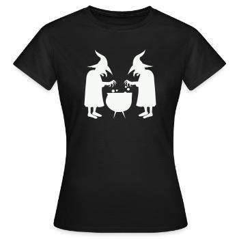Des sorcières remuant des potions magiques - T-shirt Femme - noir - Devant - AI Model Female 172 dark (172cm)