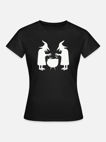 Hexen beim Zaubertrankrühren - Frauen T-Shirt - Schwarz