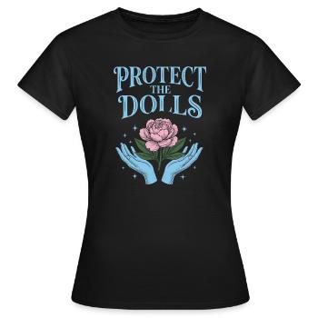 Pride Month LGBTQ – Schütze die Puppen - Frauen T-Shirt - Schwarz - Vorne - AI Model Female 172 dark (172cm)