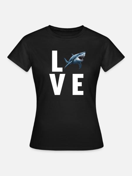 Haie Hai - Frauen T-Shirt - Schwarz