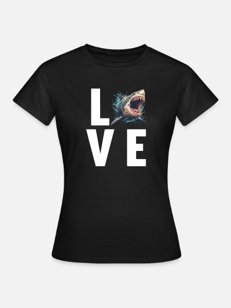 Haie Hai - Frauen T-Shirt - Schwarz